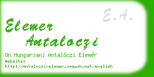 elemer antaloczi business card